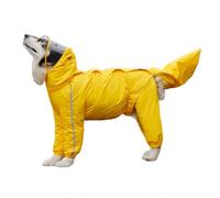 Reflective Waterproof Dog Raincoat for Large Dogs | Lightweight Hooded Jacket | Full Coverage Pet Rain Coat(Yellow female,8XL)