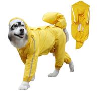 Reflective Waterproof Dog Raincoat for Large Dogs | Lightweight Hooded Jacket | Full Coverage Pet Rain Coat