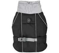 Reflective Waterproof Lightweight Dog Jacket With High Collar Warm Cold-Proof Labradors Shiba Inus Bulldogs Poodles Coat,Black,L