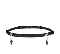 Reflective Waterproof Marathon Belt with Adjustable Elastic fit, Lightweight Design for Jogging and Running, Includes Secure Loops for Carrying gels and Snacks (Black and Green)