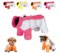 Reflective Waterproof Thickened Warm Dog Coat for Small Dogs,Dog clothes with pull tabs for easy walking, Warm Pet Coats, Heavyweight Dogs Puffer Coat for Extra Cold Winter (pink,XX-Large)