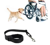 Reflective Wheelchair Dog Leash, Hands Free Short Adjustable Nylon Leash with Padded Handle for Wheelchair Users