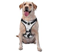 Reflective Wildlife Hand Drawn Bear Animal printed dog harness breathable adjustable pet vest 4 sizes M with quick-release buckles suitable for walks and camping