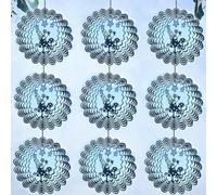 Reflective Wind Spinners Set, Wind Spinners For Garden, Pinwheels Chimes Outdoor, 360 Degree Rotation, For Garden, Lawn Trees, Fences(silver)