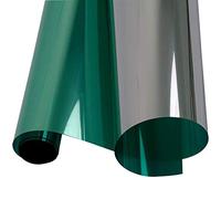 Reflective Window Film Privacy UV Protection Adhesive Film for Home & Office One Way Mirror Tint Silver Green 90x800cm Darkening Glass Covering Solution
