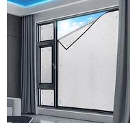 Reflective Window Film - Total Blackout Anti-UV Tint, Soundproofing Double Aluminium Insulation Foil for Living Room, Bedroom, and Office
