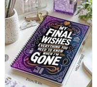 Reflective Wishes Journal, Peaceful Legacy Notebook Planner, 11.02 x 8.27 Inch Organizer with Guided Instructions, Linen Bound Memory Book, End of Life with a D