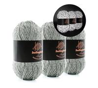 Reflective Yarn,Crocheting/Knitting Scarves,Hats,Socks,Masks and Other Glow in The Dark Yarn Projects,Reflective Thread has 690 Yards/10.5oz per roll (Grey)
