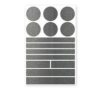 Reflecto Stick-On Reflector Stickers in Elegant Metallic Matt Look - 14-Piece Set - Self-Adhesive - for Textiles, Prams, Satchels, Helmets, Jogging Jacket, Backpack (Black)