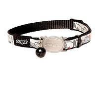 Reflectocat ROGZ CAT COLLAR WITH BREAKAWAY BUCKLE AND NIGHT TIME VISABILITY (Black Cat)