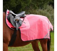 Reflector Summer Mesh Quarter Sheet by Hy Equestrian - Cob · Pink