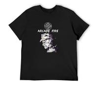 Reflektor Arcade Fire T-Shirt Print Cotton Cool Tee Unisex Male Cotton Short Sleeve Men Tops T-Shirt Size XL Black