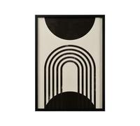 Reflex Abstract Lined Arch & Black Shapes Multicolour Framed Print (H)73Cm X (W)53Cm