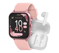Reflex Active Series 17 Pink Strap Smart Watch & True Wireless Sound Earbud Set