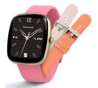 Reflex Active Series 50 Smart Calling Watch for Women, Pink, with 2 Additional Interchangeable Silicone Straps, Bluetooth Hands-Free Calling, Custom Watch Faces, Heart Rate, Sleep & Activity Tracking
