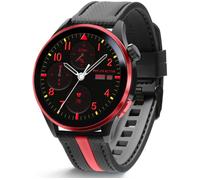 REFLEX ACTIVE Series 54 Smart Watch Black with Black & Red Silicone Strap, Black,Red