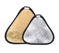 REFLEX CAMERA 2-in-1 Triangle Photography Reflector 30cm (11.8in) | Silver/Gold Reflective Surfaces | Single-Hand Grip | Portable Durable Light Reflector with Carrying Case (30cm (11.8in))