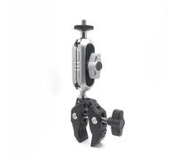 REFLEX CAMERA 360° Double Ball Head Super Clamp Mount with 1/4" Thread for GoPro Insta360 DJI Osmo - Heavy Duty Aluminum Rod Bike Handlebar Desk Mount for Action Cameras Monitors Lights