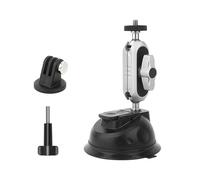 REFLEX CAMERA 360° Suction Cup Camera Mount - Heavy-Duty Aluminum Dual Ball Head Windshield & Window Holder for GoPro, DJI Osmo Pocket, Insta360, Smartphones - Strong Grip, Adjustable & Foldable