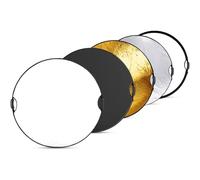 REFLEX CAMERA 5-in-1 Photography Reflector Kit 110cm Round | Translucent, Silver, Gold, White, Black | Dual Handle Collapsible Light Reflector with Carrying Case (110cm/43)
