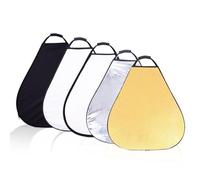 REFLEX CAMERA 5-in-1 Triangle Photography Reflector 30cm (11.8in) | Gold Silver White Transparent Black | Single-Hand Grip | Portable Durable Light Reflector with Carrying Case (60cm (23.6in))