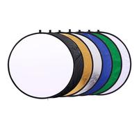 REFLEX CAMERA 7-in-1 Photography Reflector - Translucent/Silver/Gold/White/Black/Blue/Green - Light Diffuser & Chroma Key Background Kit with Carrying Case ((60cm/23in))