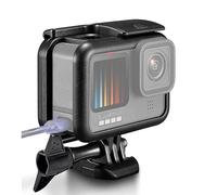 REFLEX CAMERA ABS Plastic Black GoPro Cage Frame Mount Protective Housing Case for GoPro Hero 13/12/11/10/9 - Durable, Lightweight, Full Access Protection for Sports Action Cameras