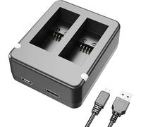 REFLEX CAMERA Dual Battery Charger Compatible with Go Pro Hero 13/12/11/10/9 | 2-Slot Fast Charging Dock with Micro-USB Cable | Portable Charger with LED Indicators & Safety Protection