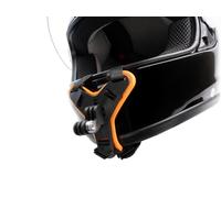Reflex Camera Motorcycle Helmet Chin Mount with Adjustable Straps for GoPro Hero 13/12/11/10/9/8/7/6/5/4/3 & DJI Osmo & other Action Cameras w/Vibration Reduction - ORANGE
