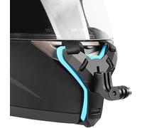 Reflex Camera Motorcycle Helmet Chin Mount with Adjustable Straps for GoPro Hero 13/12/11/10/9/8/7/6/5/4/3 & DJI Osmo & other Action Cameras w/Vibration Reduction - BLUE