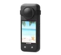 REFLEX CAMERA Silicone Protective Case for Insta360 X3 - Shockproof Skin with Lens Cap, Anti-Slip Grip, Scratch-Resistant Cover for 360 Action Camera - BLACK