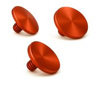 REFLEX CAMERA Soft Release Shutter Button 3-Pack - Pure Copper Enamel 11mm (Convex, Concave, Flat) - Anti-Slip, Threaded Mount - Compatible with Sony Fuji, Nikon Canon DSLR/Mirrorless Cameras (Red)