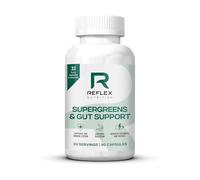 Reflex Nutition Supergreens & Gut Support - 33 Active Ingredients - Prebiotics, Probiotics, Vitamins & Minerals - Immune Support, Reduce Fatigue & Bloating - Vegan Gut Health Supplement (90 Capsules)