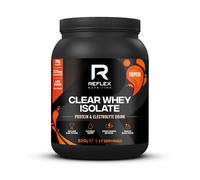 Reflex Nutrition Clear Whey Isolate Protein Powder - 20g of Protein, Low Sugar, Low Fat - Muscle Growth & Hydration - Light and Refreshing - Fruit Juice Style Flavours (Tropical, 510g, 17 Servings)