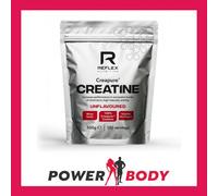 Reflex Nutrition Creapure® Creatine Monohydrate Powder Unflavoured - 100% Creatine for Strength, Muscle Gains & Recovery - No Fillers or Additives - 500g (Vegan Creatine 5g per Serving, 100 Servings)