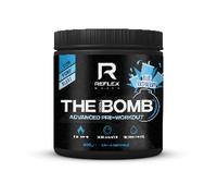 Reflex Nutrition The Muscle Bomb Caffeine Pre Workout Powder - 350mg Caffeine, 9g Citrulline Malate, 2.5g Beta Alanine - Energy, Pump & Focus for Explosive Workouts (Blue Raspberry, 400g, 20 Servings)
