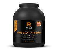 Reflex One Stop Xtreme Mass Gainer, Salted Caramel, 4.35kg | All-in-One Mass Gainer with 55g Protein, 10.3g BCAAs and 5,000mg Creatine for Muscle Building.