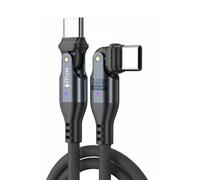 REFLEX POWER 240w 1m Super Fast Charging USB-C Cable 240W, Type C to C PD 240W Charging & Data Sync Cable with Double Bending 180° LED Indicator ends for Mobile Phone, Laptops, Tablets