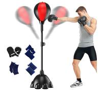 Reflex Punching Bag, Boxing Speed Ball with Stand - Fitness Boxing Ball - Unwavering Equipment Reflex Adjustable Reaction Height for Anti-Stress
