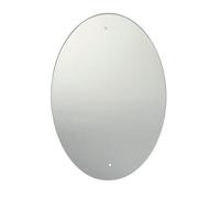 Reflex Sales 60 x 45cm Oval Frameless Unframed Bathroom Mirror with Pre-Drilled Holes and Chrome Cap Wall Hanging Fixing Kit Hardware
