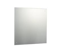 Reflex Sales 60 x 60cm Square Frameless Unframed Bathroom Mirror with Pre-Drilled Holes and Chrome Cap Wall Hanging Fixing Kit Hardware