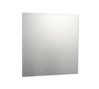 Reflex Sales 60 x 60cm Square Plain Frameless Unframed Bathroom Mirror with Chrome Effect Metal Spring Loaded Wall Hanging Fixing Clips