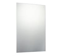Reflex Sales 60 x 90cm Rectangle Frameless Unframed Bathroom Mirror with Pre-Drilled Holes and Chrome Cap Wall Hanging Fixing Kit Hardware