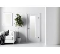 Reflex Sales and Marketing Ltd 130cm x 38.5cm, Overdoor Mirror, Full Length, for Bathroom/Bedroom/Wardrobe/Interior Door - Curved White