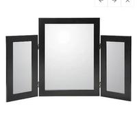Reflex Sales and Marketing Ltd Large Self Standing Dresser/Vanity Mirror with Mirrored Wings Foldable Design - Black
