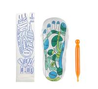 Reflex Socks - Map Out Pressure Points Accurately, White Graphic Printed Hosiery Fabric, Detailed Visual Map Guide + Double Sided Charting, Breathable Combed Cotton Material Blend - for Foot Spa