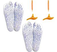Reflex Therapy Socks with Acupressure Massage Tools for Fatigue Relief, Improve Circulation, Tension Release Foot Care Set (Women's Socks+Men's Socks)