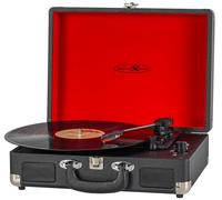 Reflexion HIF1979BT Retro Turntable Bluetooth 5.1 MP3 Recording to USB Speaker AUX 3 Speed Portable Wooden Look Suitcase Turntable with Leather Design