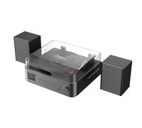 Reflexion HIF2082DAB Retro Record Player with Speaker & Bluetooth, Music System with DAB+, CD, FM, USB MP3 Recording, Colour Display, Alarm Clock & Sleep Timer - Complete Set with Remote Control