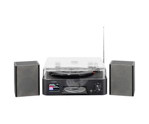 Reflexion Turntable with speaker and wifi, retro hi-fi system with DAB+, internet radio, bluetooth, CD, USB MP3 recording, colour display, alarm clock and sleep timer, complete system incl